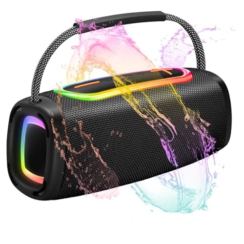 Portable Bluetooth Speaker, 66MM Speaker Diameter, 24W Punchy Bass &Clear Treble, BT5.3, IP6 Waterproof Wireless Pairing Speakers with RGB Multi-Color Rhythm Lights for Outdoor/Party/Beach as Gift