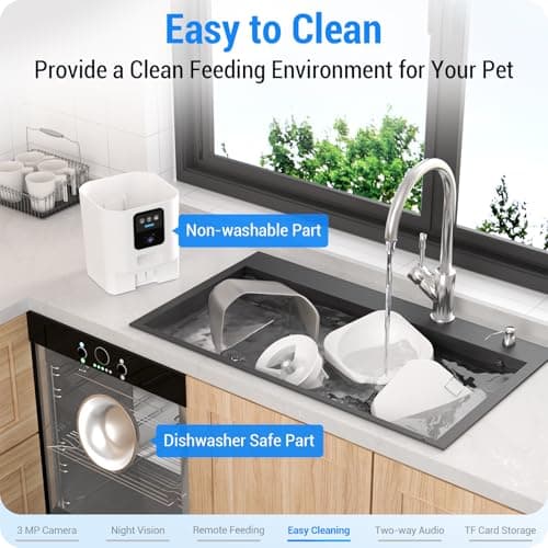 Frienhund Automatic Cat Feeder with 2K Camera: 5G WiFi Automatic Dog Feeder with Night Vision,Cat Food Dispenser with 7L Large Food Storage Container for Multiple Pet,Detachable for Easy Clean -29 Cup 5