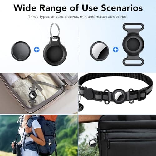 Air Tracker Tags-4 Pack, 2026 New [Apple MFi Certified], Bluetooth Tracker Work with Apple Find My (iOS Only), Replaceable Battery Last 2 Years, IP68 Waterproof Item Finder for Luggage/Key/Suitcase 9