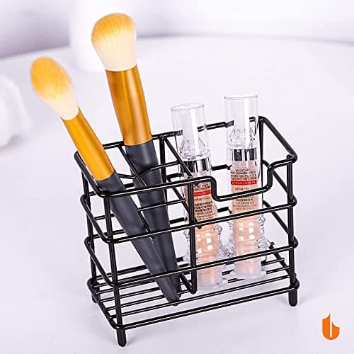 Urbanstrive 304 Stainless Steel Bathroom Toothbrush Holder Toothpaste Holder Stand Bathroom Accessories Organizer (Black, Small) 6