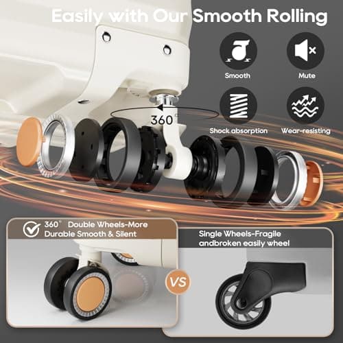 Joyway Carry On Luggage, 20 IN Suitcase Hardside Checked with TSA Lock (Cream, 20'') 2