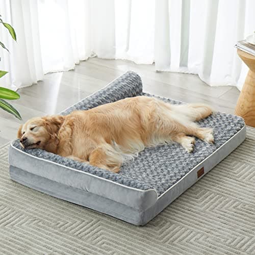 BFPETHOME Orthopedic Dog Bed for Large Dogs-Big Waterproof Sofa Dog Bed with Removable Washable Cover, Washable Pet Bed with Waterproof Lining and Nonskid Bottom,Pet Bed for Large Dogs