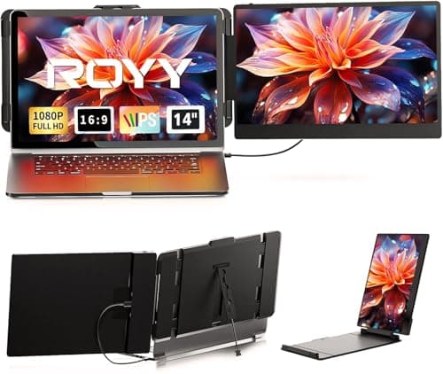 Laptop Screen Extender - 14" FHD 1080P IPS Portable Computer Monitor for Laptops, Dual Screen Travel Monitor for Laptops 13-17" with USB-C/HDMI Port, Plug & Play for Windows/Mac/Android/Switch/PS