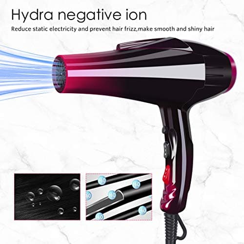 Professional Hair Dryer Powerful 3500 Watt Blow Dryer Salon Ceramic Tourmaline Ionic High Power Blow Dryer,Quick Dry Hair Dryers with AC Motor Concentrator Diffuser Attachments 5