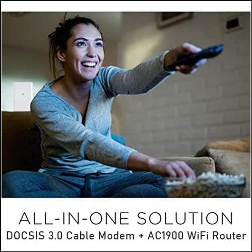 Motorola MG7550 16x4 Cable Modem Plus AC1900 Dual Band WiFi Gigabit Router with Power Boost and DFS, 686 Mbps Maximum DOCSIS 3.0 - Approved by Comcast Xfinity, Cox, Charter Spectrum, More (Black) 6