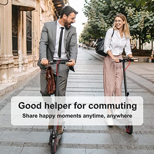 Roinside Electric Scooter Adults - 8.5" Solid Tires/350W Motor, 19 MPH Digital Display, Up to 21 Miles Long-Range Commuting Folding E-Scooter with Dual Braking System and App Control 8