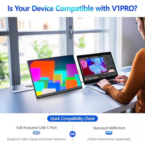 Veout 2.5K Portable Gaming Monitor with 144hz in 4 Colors - V1 Pro, 16inch 2560*1600 IPS Travel External Screen with FreeSync, Dual USB-C & Mini HDMI Second Display for Laptop/MacBook/PS5/Xbox/Switch 7