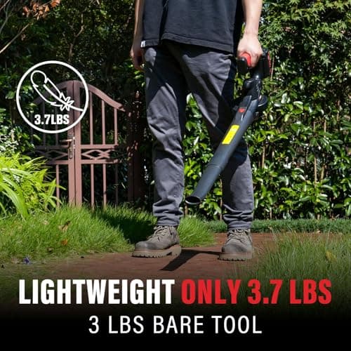 MZK Cordless Leaf Blower,20V Battery Powered Electric Blower for Lawn Care, Electric Lightweight Leaf Blower for Blowing Leaves, Patio Cleaning and Dust(2 * 2Ah Battery & Charger Included),LF40D13 5