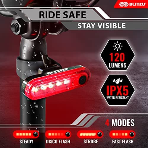 Bike Lights for Night Riding, Super Bright Bicycle Reflectors, USB Rechargeable Bike Lights Front and Back, Water-Resistant, 4+5 Modes Headlight Taillight Set for Safety, Men, Women & Kids Gator 390 6