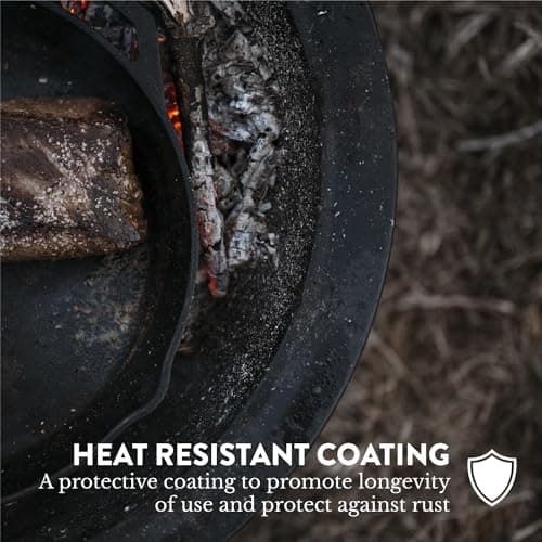 Gas One 22 in Outdoor– Wood Burning Fire Pit with Mesh Lid and Fire Picker – Durable Alloy Steel Fire Pits for Outside – Small Fire Pit for Backyard, Porch, Deck, Camping, BBQ 5