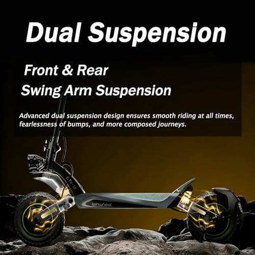 isinwheel GT4 Electric Scooter,2400W Dual Motor, 50 Miles Range,Up to 45MPH Folding E Scooter for Adults, 12'' Off Road Tires,330 lbs Load,Off Road Electric Scooter for Adult with Dual Suspension,APP 9