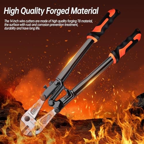 NOEAIKE 14 Inch Bolt Cutter Heavy Duty Forged T8 Steel Blade Wire Cutters for Chain/Metal/Screw/Rivet/Fence with Rubber Grip Handle 5
