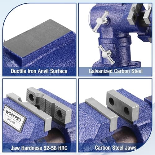 WORKPRO Dual Jaws Table Vise 2.5" & 1.5", 360° Swivel Clamp-On Bench Vise for Woodworking, Metalworking, DIY, Multi-position Small Portable Vise, Mini Vice Clamp for Workbench, Golf Club Regripping 7
