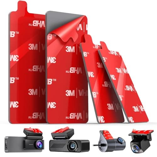 pop-tech Adhesive Pad for Dash Cam: 4Pcs Sticky Pad for Dashcam Mount Front Rear - High Bond Double Sided Mounting Tape for Square Car Camera - Heat Resistant Replacement Sticker for Windshield Window