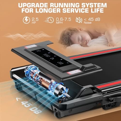 ANCHEER Treadmills with Incline, Under Desk /2s Folding/Max 300 lb Capacity-Walking Pad/Compact Electric Treadmill for Home/Gym/Office with LED Touch Screen/Remote Watch 6