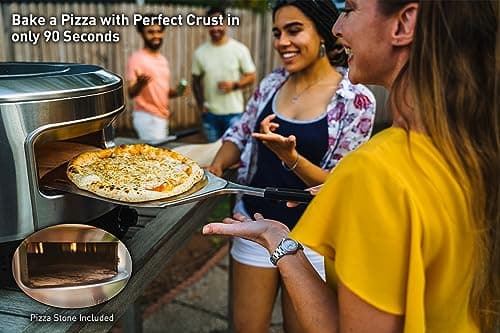 Solo Stove Pi Prime Pizza Oven Outdoor - Gas,Propane - Portable Pizza Oven with Cordierite Stone Cooking Surface - Demi-Dome Design - Wide-Mouthed Opening - Stainless Steel 5