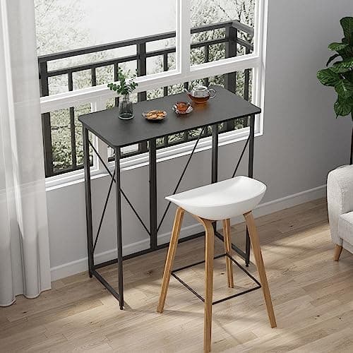 39.37" Folding Standing Desk, Small Laptop Stand Up Desk for Sitting or Standing, No Assembly Needed, Portable, Tall Foldable Desk for Home, Office, Small Spaces (Black) 7