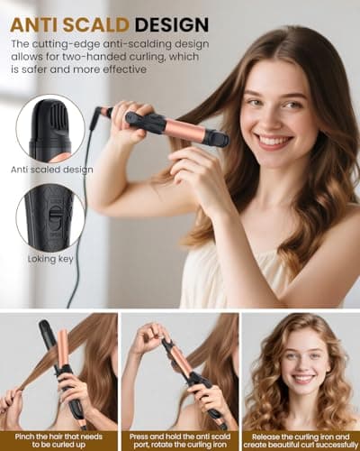 Dual Voltage Curling Iron 2-in-1 Curling Iron 1 Inch,(100V~240V) Dual Voltage Hair Straightener Travel CurlingIron European Flat Iron(Black) 5