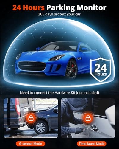 Kingslim 4K Dash Cam Front and Rear with 64GB SD Card, 5G WiFi Dash Camera for Cars, 1.5'' Screen Dashcam Wireless APP Control, Support G-Sensor/Time Lapse 2 Kinds Parking Monitor 5