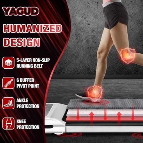 Yagud Under Desk Treadmill, Walking Pad for Home and Office, 2.5 HP Portable Walking Jogging Running Machine with Remote Control and LED Display, Silver 5