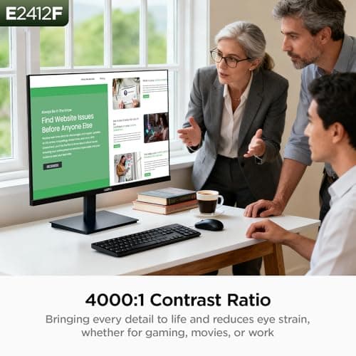 KOORUI 24-inch Computer Monitor Full HD 1920 x 1080p 100Hz VA Display 4000:1 Contrast Ratio with HDMI VGA, TÜV Rheinland Certified, 100 x 100 mm VESA Mountable, Ultra-Slim Design, Tilt, Black, E2412F 5