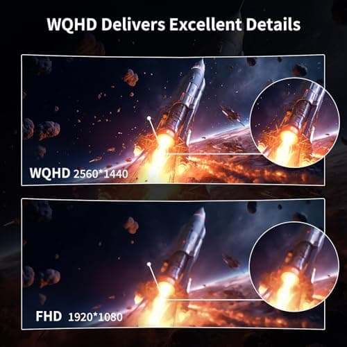 SANSUI 32-Inch Curved Gaming Monitor WQHD 2560 x 1440 180Hz Curved 1500R -Fast VA,1ms(OD), HDR, 300nits, sRGB 125%, DCI-P3 95%, FreeSync, HDMI x2, DP1.4x2(DP Cable Included) 8