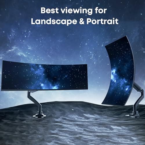 Ultrawide Monitor-Arm Heavy Duty 22-57‘’ - PUTORSEN Aluminum Single Monitor Mount Holds up to 59.4 lbs, Premium Adjustable Desk Mount Stand, VESA 75/100/200 mm, Black 9