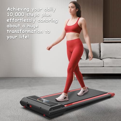 Walking Pad 2 in 1 Treadmills for Home Under Desk Small Walking Treadmill Portable Mini Treadmill Running Exercise Machine 265 lbs Capacity with Remote Control Bluetooth LED Display Cardio Training 6