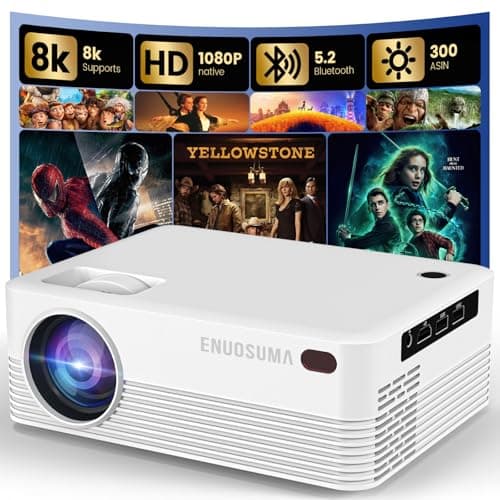 Mini Projector, H5 Portable Video Projector with WiFi & Bluetooth, Movie Projector Supports 8K with Android System, Auto Keystone Correction, 40"-200" Screen Video Projector, with HDMI Cable