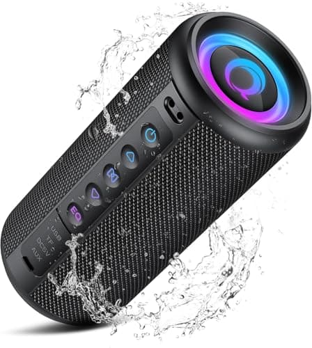 dotn Portable Bluetooth Speaker, 2026 Bluetooth 5.4 Wireless Speaker with 20W HD Loud Stereo Sound, 20H Playtime, LED Lights, IP7, TWS Pairing, Built-in Mic, for Outdoor, Home, Beach, Party, Gift