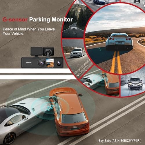 PAPAGO G360 Dash Cam, 3 Channel WiFi Built-in GPS Dashcam, STARVIS IR Night Vision, 2K+1080P+1080P Front Inside and Rear Triple Car Camera, Loop Recording, 128GB Card, Parking Monitor (G360US) 5