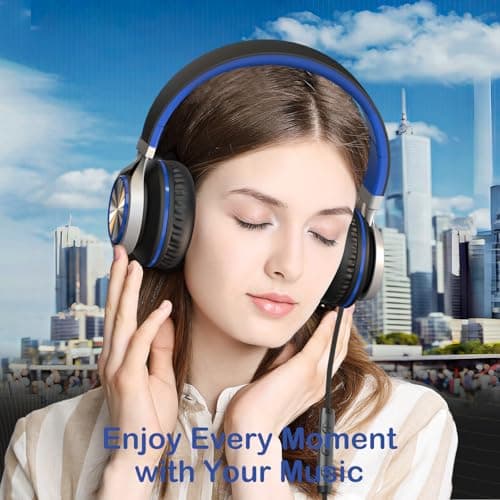 yoygerty Upgraded USB Type C Wired Headphones, Foldable Over-Ear Headphones with Mic and Volume Control, Hi-Fi Stereo Sound for Adults/Teens/Toddlers/Tablets/Travel(Blue) 6