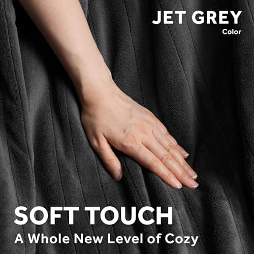 Sunbeam Electric Royal Luxe Microplush Reverse Sherpa Heated Blanket, 12 Heat Settings, 12-Hour Selectable Auto Shut-Off, Fast Heating, Warm and Cozy, Night Fog, King, 90" x 100" 9