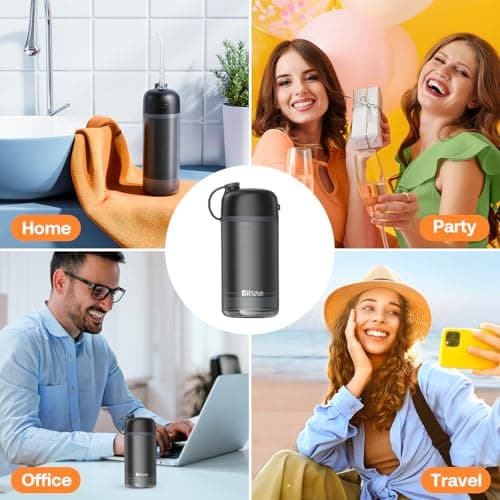 Bitvae P1 Water Dental Flosser, Travel Water Teeth Picks, Cordless Mini Water Cleaner Picks with Telescopic Water Tank, IPX7 Waterproof Flossing Cleaning Picks, Brace & Sensitive Teeth Care, Black 6