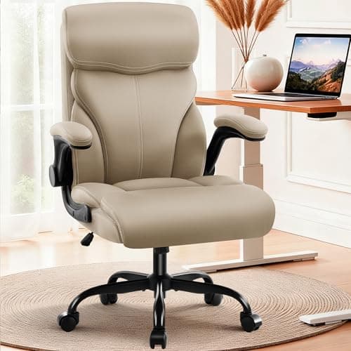 AreShark Office Chair - Executive High Back Breathable Comfy Desk Chair with Lumbar Support - Ergonomic Leather Rolling Swivel Computer Chair with Rock Function for Working Studying Gaming Relaxing