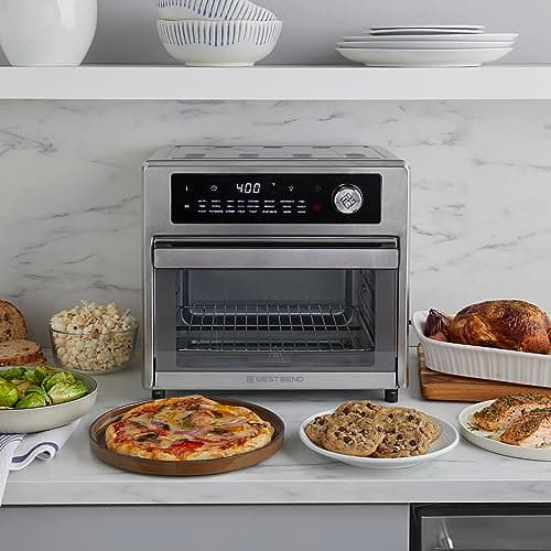 West Bend XL Air Fryer Oven 26-Quart with Digital Controls Easy-View Door and 24 Cooking Presets, Includes Nine Accessories, 1700-Watts, Metallic 6