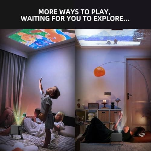 [360°Adjustable Stand] Mini Projector with WiFi and Bluetooth: Electric Focus & Auto Keystone 1080P 500 ANSI Bluetooth Projector, ONOAYO AY3 Portable Movie Phone Projector for Home Upgrade Black 8