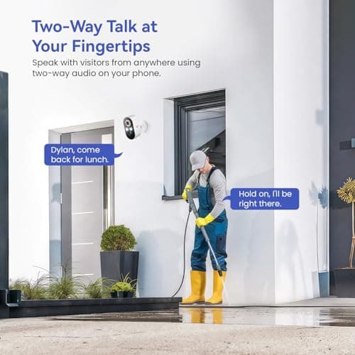 ClipBlur 1080p Wireless Security Camera, 2.4GHz Wi-Fi Only, Color Night Vision, AI Human Detection, PIR Motion Detection, 2-Way Talk, Outdoor Surveillance Bullet Cam, No Solar Panel Included (2 Pack) 6