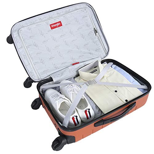Wrangler Smart Spinner Hardside Luggage, 22-Inch Carry-On, Burnt Orange 5