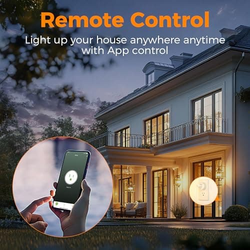 Smart Plug, TESSAN WiFi Timer Outlet Compatible with Alexa and Google Assistant, Smart Outlet with Timer & APP Remote Control, No Hub Required, 2.4G WiFi, 4 Pack 6