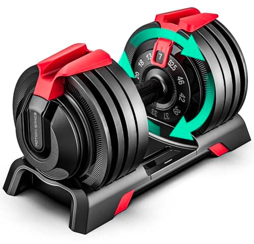 Motion Space 3-In-1 Adjustable Dumbbell Set, 54LBS Barbell Kettlebell with 12 Free Weights, 1-Sec Fast Adjustable, Premium Comfort Non-slip Metal Handle, Compact Size for Full Body Home Workout & Soft