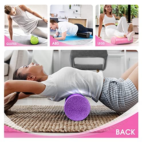 Yes4All High-Density EPP Round Back Roller Foam, Exercise Foam Roller for Yoga, & Pilates, Multiple Sizes and Colours, Fuschia Rose - 12 inches 5