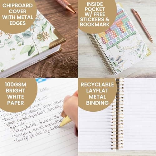 bloom daily planners HARDCOVER 2025 Calendar Year Day Planner (January 2025 - December 2025) - Passion/Goal Organizer - Monthly & Weekly Inspirational Agenda Book - 5.5" x 8.25" - Eucalyptus, White 5