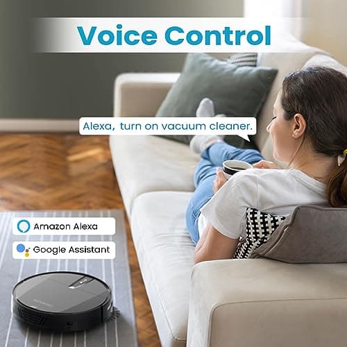 Robot Vacuum Cleaner with 3000Pa Cyclone Suction, APP/Voice/Remote Control, Automatic Self-Charging Robotic Vacuum, Scheduled Cleaning, Ideal for Pet Hair, Hard Floor, Low Carpet 6