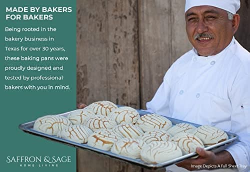 Commercial Quality Cookie Sheet and Rack - Aluminum Half Sheet Baking Pan and Stainless Steel Cooling Rack Set 13x18 Rust & Warp Resistant, Heavy Duty 9