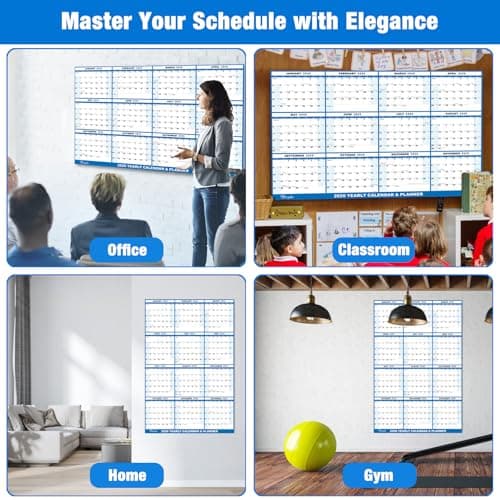 24" x 36" 2026 Wall Calendar, Folded Wet & Dry Erase Wall Calendar 12 Month, Yearly Laminated Annual Calendar 2026, Reversible Wall Calendars, Horizontal/Vertical Wall Planner, with Julian Dates 7