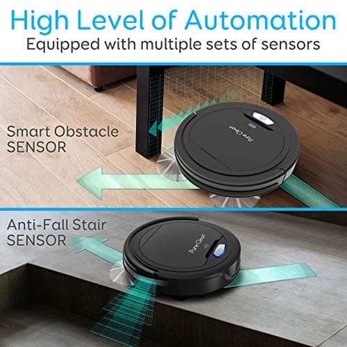 SereneLife Pure Clean Robot Vacuum Cleaner - Upgraded Lithium Battery 90 Min Run Time - Automatic Bot Self Detects Stairs Pet Hair Allergies Friendly Robotic Home Cleaning for Carpet Hardwood Floor 5