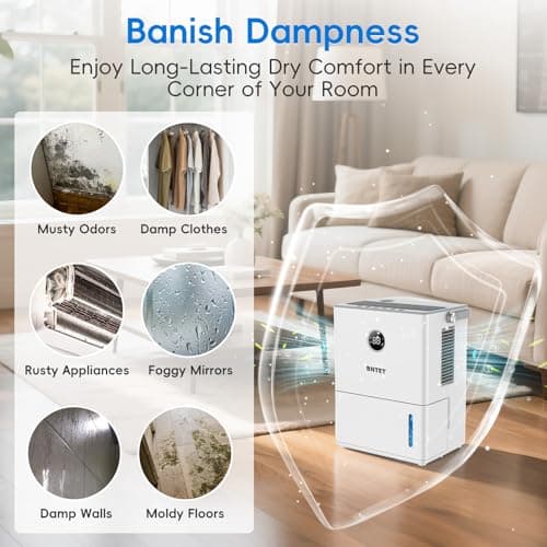 BNTET 2-in-1 Dehumidifier and Humidifier Combo, 68 oz Tank with Auto Shutoff, Smart Humidity Control, 30-Second Rapid Dehumidification, 12H Timer, 7-Color LED Light for Home Use 8