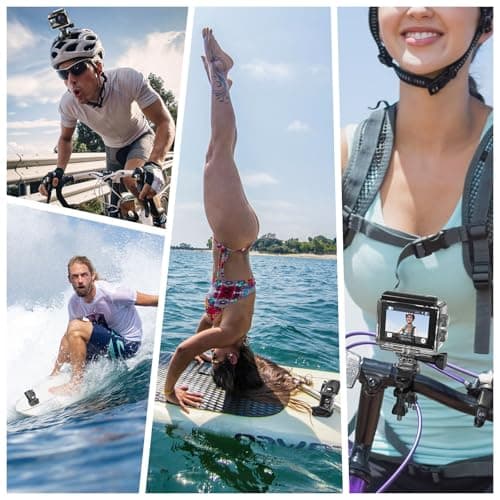 Hiicam Action Camera 4K 60FPS with Touch Screen 20MP Waterproof Camera Underwater 131FT with EIS for Snorkeling 6