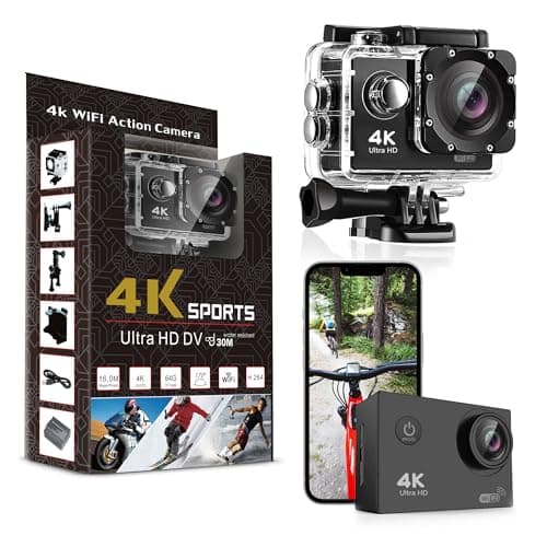 Pro Xtreme 4K Action Camera - Ultra HD Waterproof Camera Video Camera with Wi-Fi, 170° Wide Angle Lens, Image Stabilization, Multiple Mounting Options - Perfect Underwater Camera Snorkeling
